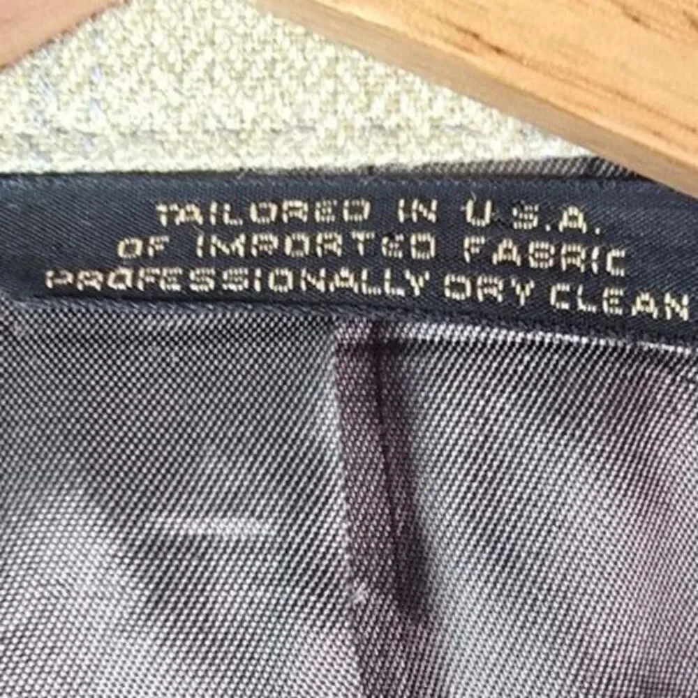 Tom James Innocenti Oro Mens Sport Coat 40R Pale Yellow Blue Plaid Tailored